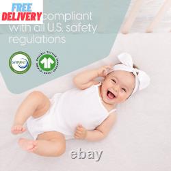 100% Organic Cotton Cover Baby Crib and Toddler Mattress, Memory Foam Dual Sided