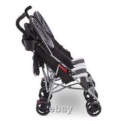 35 Pound Side By Side Double Convenience Stroller Toddler Infant With Canopy Gray