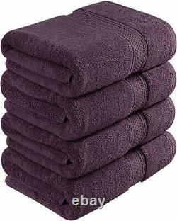 4 Pack 600 GSM Cotton Bath Towels Set 27x54 Inches Utopia Towels