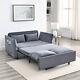 57 Velvet Pull Out Convertible Sofa Bed With 2 Detachable Pockets And Pillows