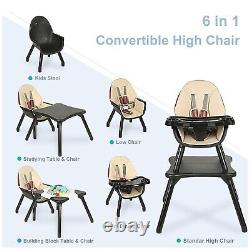 6 in 1 Baby High Chair, Convertible Highchair for Babies and Toddlers, Kids Lear