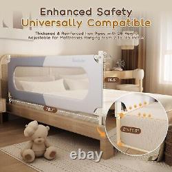 78.74 inch Bed Rail for Toddlers Baby Bed Guard Rail with Dual-Child Lock