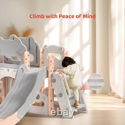 8 in 1 Kids Double Slide Swing Toddler Playground Climber Playset Indoor/Outdoor