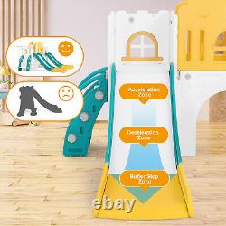 9 IN 1 Kids Double Slides Toddler Playground Climb Playset Outdoor Indoor