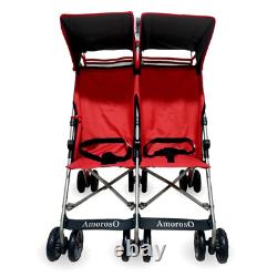 Amoroso Lightweight Red Twin Umbrella Stroller