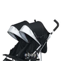 Baby Children Double Stroller With 5-point Safety Harness Comfort Adjustable New