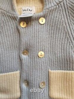 Baby Dior Vintage Sweater Jacket, Blue, 3 Months, 100% Wool, Double Breasted