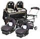 Baby Double Stroller With 2 Car Seats Playard Newborn Twins Combo Travel System