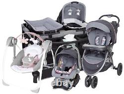 Baby Girl Pink Combo Stroller With Car Seat Nursery Center Playard Baby Swing