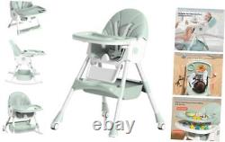 Baby High Chair, 5 in 1 High Chairs for Babies and Toddlers, Solid Turquoise