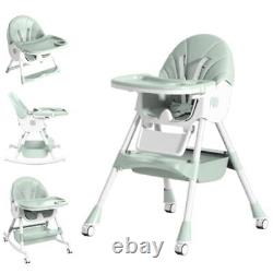 Baby High Chair, 5 in 1 High Chairs for Babies and Toddlers, Solid Turquoise