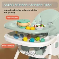 Baby High Chair, 5 in 1 High Chairs for Babies and Toddlers, Solid Turquoise