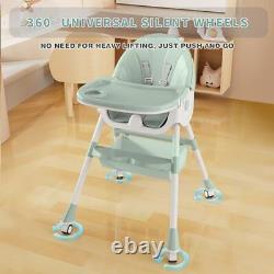 Baby High Chair, 5 in 1 High Chairs for Babies and Toddlers, Solid Turquoise