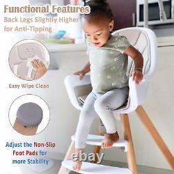 Baby High Chair with Double Removable Tray for Baby/Infants/Toddlers, 3-In-1 Woo