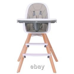 Baby High Chair with Double Removable Tray for Baby/Infants/Toddlers, 3-in-1
