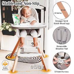 Baby High Chair with Double Removable Tray for Baby/Infants/Toddlers, 3-in-1