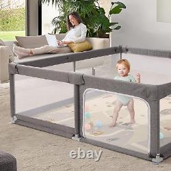 Baby Playpen with Mat, 59 71 Inchs Play Pens for Babies and Toddlers Foldable