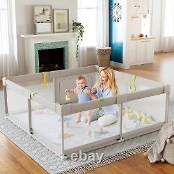 Baby Playpen with Mat, 59x59inch Playpen for Babies and Toddlers, Kids Play P