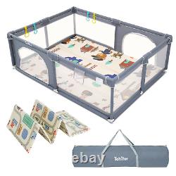 Baby Playpen with Mat, Large Baby Play Yard for Toddler, BPA-Free, Non-Toxic, No