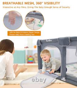 Baby Playpen with Mat, Large Baby Play Yard for Toddler, BPA-Free, Non-Toxic, No