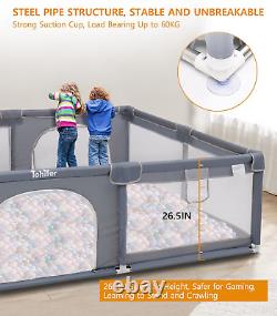 Baby Playpen with Mat, Large Baby Play Yard for Toddler, BPA-Free, Non-Toxic, No