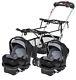 Baby Trend Double Stroller Frame With 2 Car Seats Unisex Combo Travel System Set