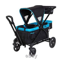 Baby Trend Expedition Push or Pull Stroller Wagon Plus with Canopy Blue (Open Box)