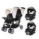 Baby Trend Sit N Stand Baby Double Stroller And 2 Infant Car Seat Combo, Khaki
