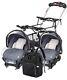 Baby Trend Twins Travel System Combo Double Stroller Frame With 2 Car Seats Bag