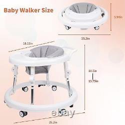 Baby Walker Double Push Handle Heigh Adjustable Infant Toddler Activity Foldable