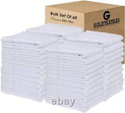 Bath Mat Floor Towel 22x34 Inch 100%Cotton Bulk Pack of 2,60,120 Double Stitched