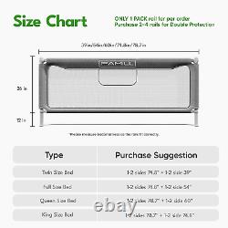 Bed Rail for Toddlers, Upgraded No Assembly Foldable Rails for Queen, King Size