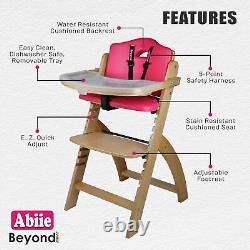 Beyond Junior Wooden High Chair with Tray. The Perfect Adjustable Baby Hig