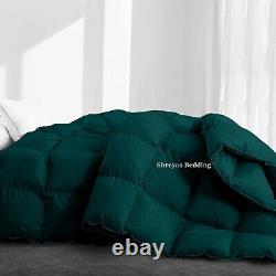 Branded Down Alternative Comforter+Sheet Set Full Size Hunter Green Solid