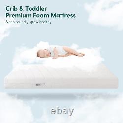 Breathable Crib Mattress, Dual-Sided Memory Foam Toddler Mattress, Waterproof Ba