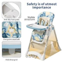 Convertible 3-in-1 High Chair for Babies and Toddlers Foldable Baby High blue