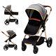 Convertible Baby Stroller Foldable Pushchair Newborn Reversible Bassinet Pram Us