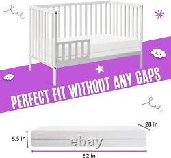 Crib Mattress Dual Sided Cooling Memory Foam (52 28 5.5) Certified Firm