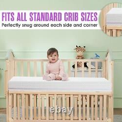 Crib Mattress Dual Sided Cooling Memory Foam (52 28 5.5) Certified Firm