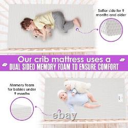 Crib Mattress Dual Sided Cooling Memory Foam (52 28 5.5) Certified Firm