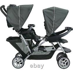 Double Stroller For Toddlers Baby Stroller With Cup Holders Reclining Seats