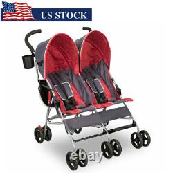 Double Stroller Infant Folding Side Toddler With Large Canopy Lightweight Outdoor