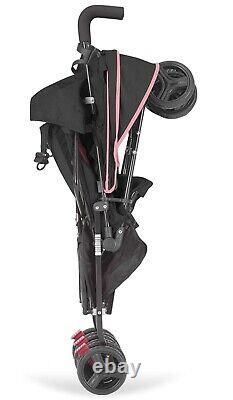 Dream On Me Volgo Twin Umbrella Stroller in Pink, Lightweight Double Stroller