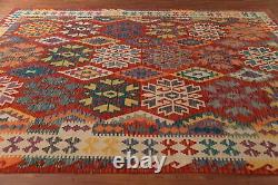 Dual-Sided Kilim Kelim Rugs Flatweave Wool Carpet 8x11 ft