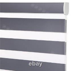 Dual Zebra Roller Blinds Horizontal Window Shade Blinds with Valance Cover