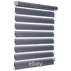 Dual Zebra Roller Blinds with Valance Cover Horizontal Window Shade Blinds