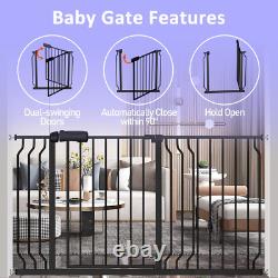 Extra Wide Baby Gate 57.48-62.20 Easy Walk Thru Pressure Mount Auto Close