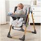 Foldable Baby High Chair Detachable Double Trays, Grey Aileekiss