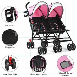 Foldable Twin Baby Double Stroller Kids Ultralight Umbrella Stroller Pushchair