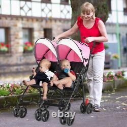 Foldable Twin Baby Double Stroller Kids Ultralight Umbrella Stroller Pushchair